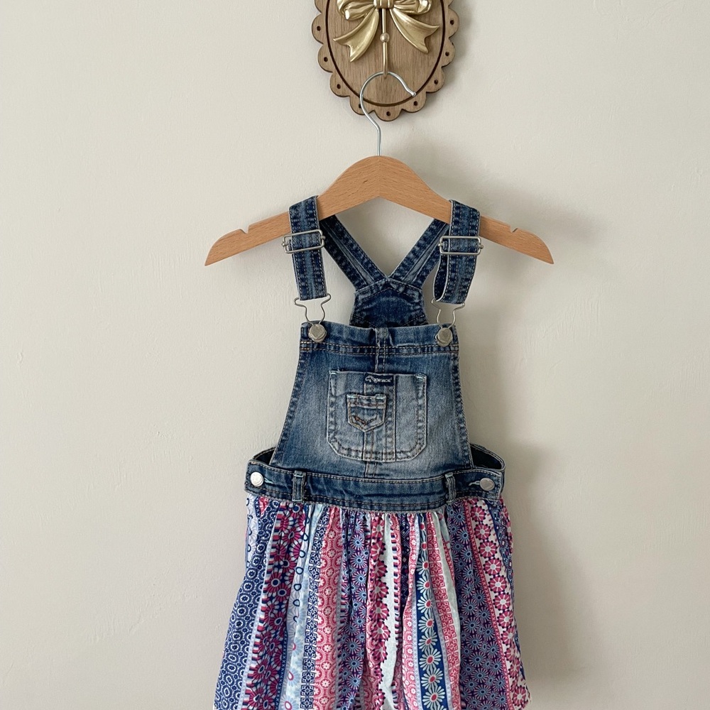Denim and Multicolor Kids Skirt Overalls Jordache